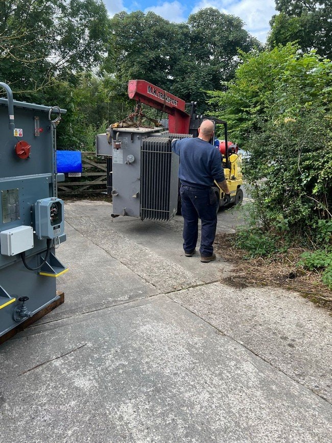 old transformer being replaced at Lancaster university