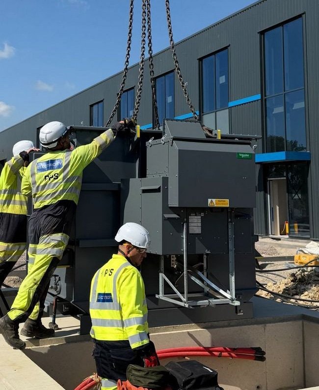 Wilson e4 amorphous distribution transformer at Westcott Venture Park